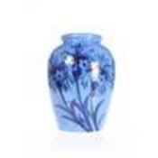 WILLIAM MOORCROFT, A CORNFLOWER PATTERN POWDER BLUE VASE, CIRCA 1925