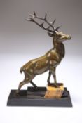 A LARGE ART DECO BRONZE OF A STAG