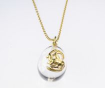 AN 18CT GOLD AND ROCK CRYSTAL PENDANT BY LALAOUNIS