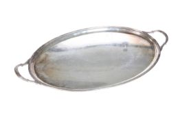 A SILVER TWO-HANDLED TRAY, ROBERTS & BELK, SHEFFIELD 1943
