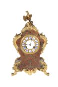 A 19TH CENTURY GILT-METAL MOUNTED BOULLE MANTEL CLOCK