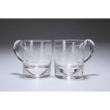 A PAIR OF NEWCASTLE GLASS ALE TANKARDS, c.1870