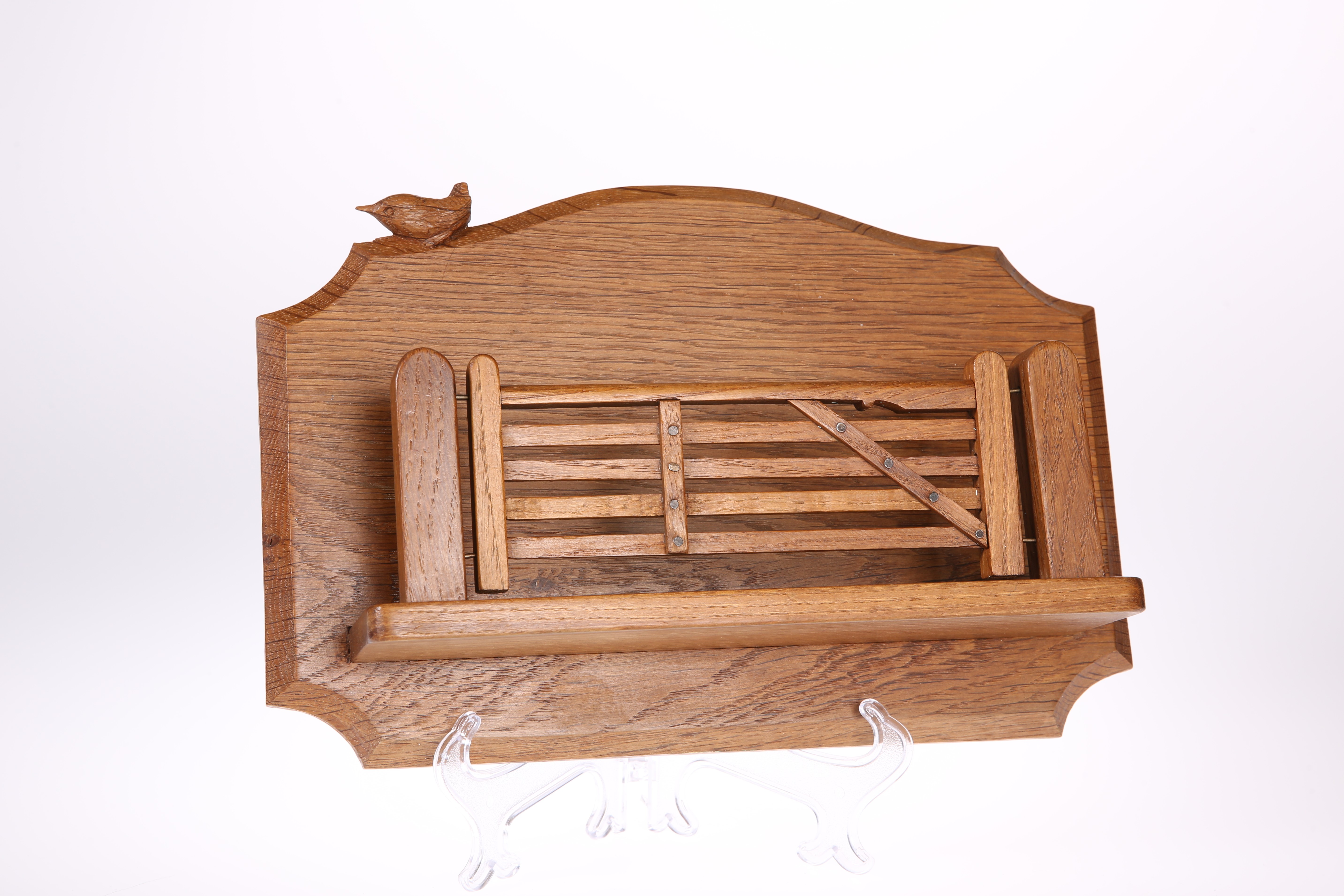 A WRENMAN OAK LETTER RACK