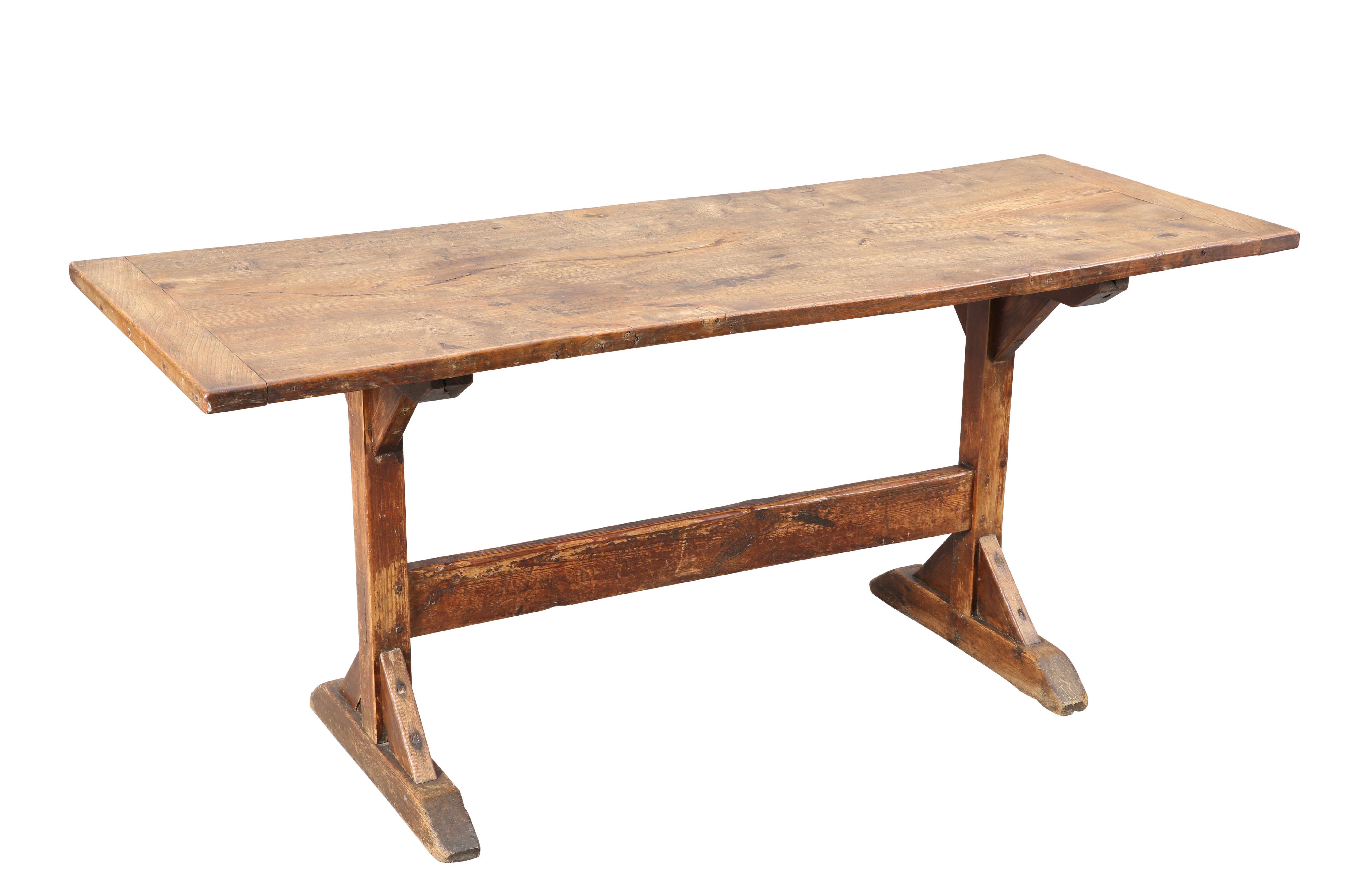 AN ELM AND PINE TAVERN TABLE