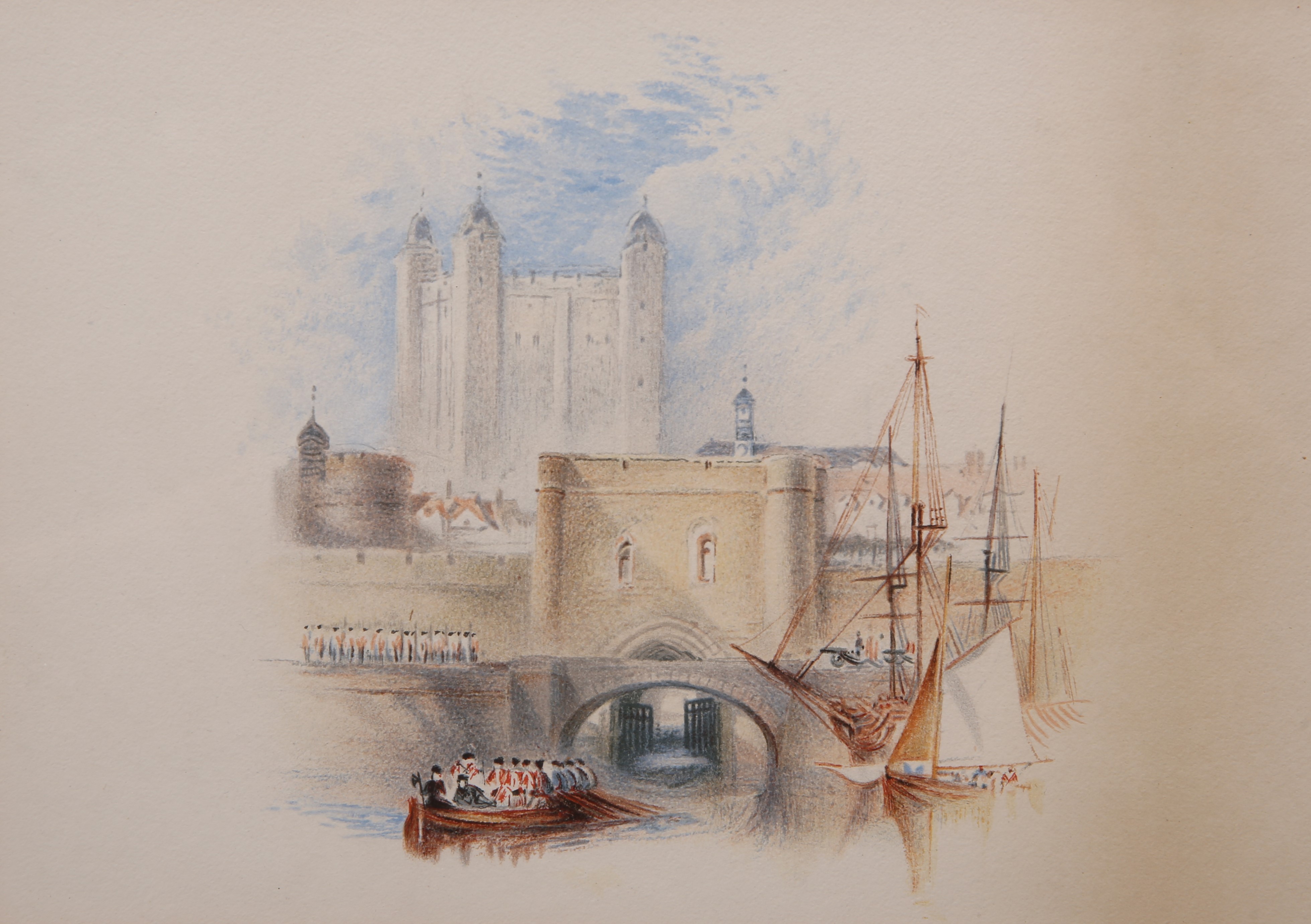 MANNER OF J.M.W. TURNER, VIEWS OF A RIVERSIDE TOWN - Image 2 of 2