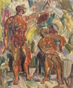 ELLIOTT SEABROOKE (1886-1950), "TWO MEN" AND "RED EARTH IN WOOD"