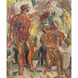 ELLIOTT SEABROOKE (1886-1950), "TWO MEN" AND "RED EARTH IN WOOD"