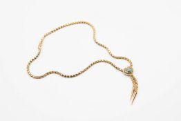 A TURQUOISE SET SNAKE LINK NECKLACE