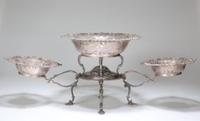 AN EDWARDIAN SILVER EPERGNE, ALEXANDER CLARK MANUFACTURING