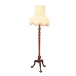 A GEORGIAN STYLE MAHOGANY STANDARD LAMP