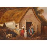 MANNER OF GEORGE MORLAND (1763-1804), FAMILY OUTSIDE A COTTAGE