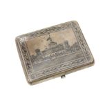 A RUSSIAN SILVER AND NIELLO CIGAR CASE, LATE 19TH CENTURY