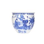 A CHINESE BLUE AND WHITE JARDINIERE,