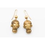 A PAIR OF EGYPTIAN STYLE EARRINGS