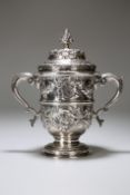 A LARGE GEORGE II SILVER CUP AND COVER, THOMAS WHIPHAM