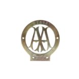 AN AA STENSON COOKE BRASS CAR BADGE