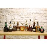 10 BOTTLES (INCLUDING LITRE BOTTLES) ASSORTED SPIRITS AND LIQUEURS FROM 1970's/80's