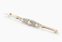 A DIAMOND AND SEED PEARL BROOCH