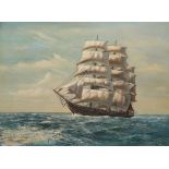 KENNETH JEPSON (1932-1998), CLIPPER SHIP IN OPEN SEA