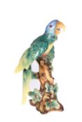 A VINTAGE ITALIAN POTTERY MODEL OF A PARROT
