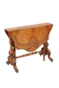 A VICTORIAN BURR WALNUT SUTHERLAND TABLE