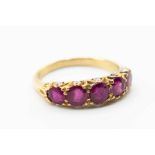 A LATE VICTORIAN RUBY SET RING