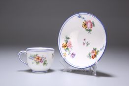 A SEVRES CUP AND SAUCER, 18TH CENTURY