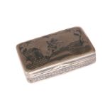 A RUSSIAN SILVER AND NIELLO SNUFF BOX