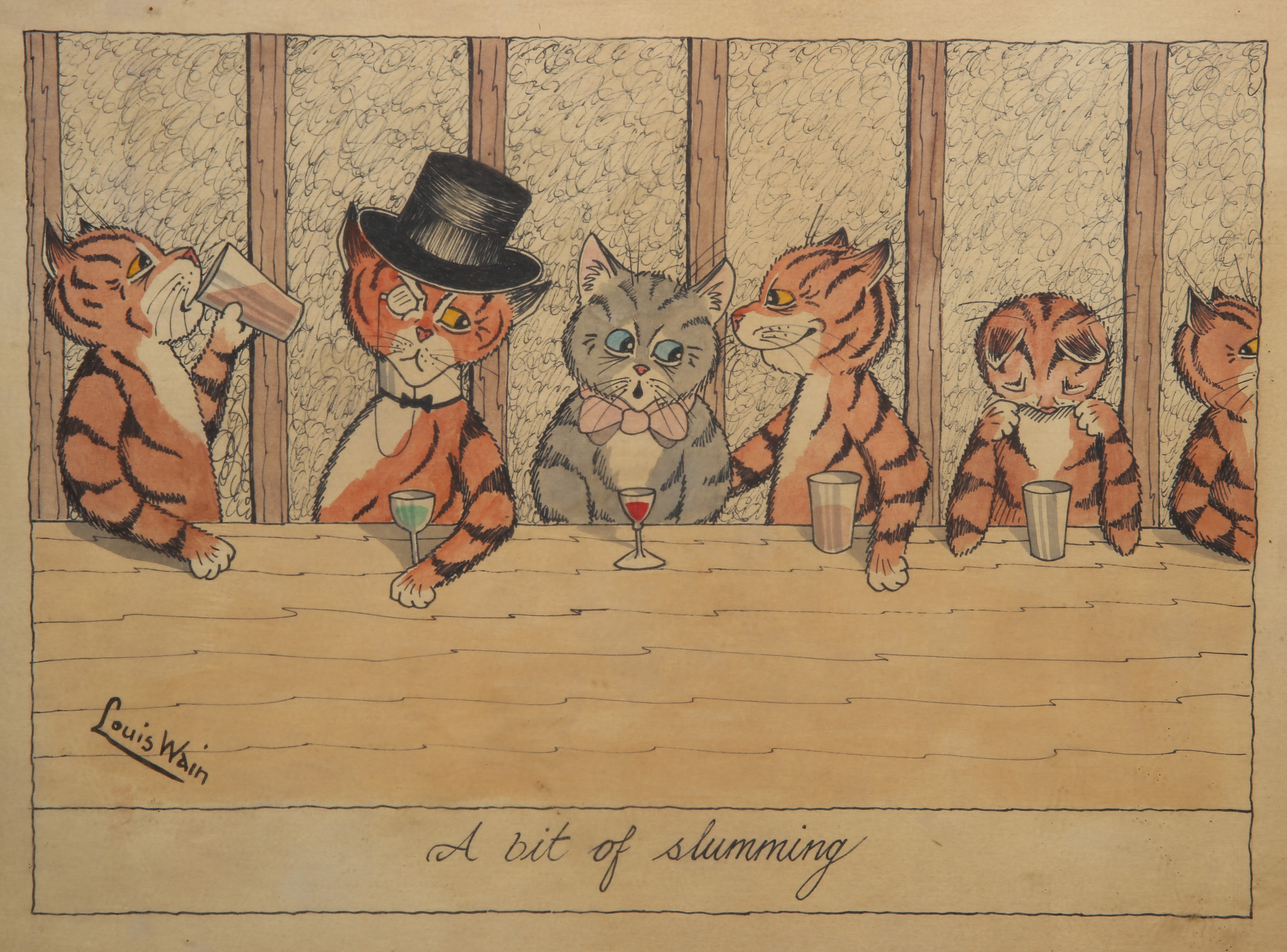 AFTER LOUIS WAIN, "CATTON GARDENS" AND "A BIT OF SLUMMING" - Image 2 of 2