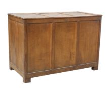 A LARGE ART DECO OAK PANELLED COFFER BY BETTY JOEL