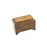 A GEORGE III MAHOGANY TEA CADDY