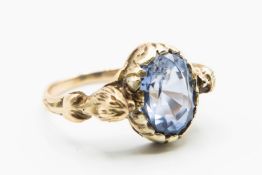 A MID 19TH CENTURY CEYLON SAPPHIRE RING