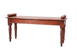 A MAHOGANY WINDOW SEAT IN REGENCY STYLE