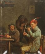 AFTER TENIERS, TAVERN SCENE WITH A MAN SMOKING A CLAY PIPE