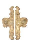 A PAIR OF 19TH CENTURY BRASS DOOR PLATES