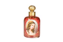 A 19TH CENTURY RUBY GLASS SCENT BOTTLE