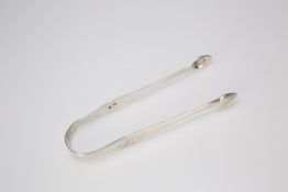 A PAIR OF GEORGIAN SILVER SUGAR TONGS, HESTER BATEMAN