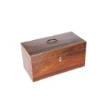 A REGENCY ROSEWOOD TEA CADDY