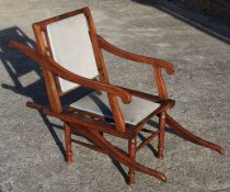 A STAINED BEECH PLANTERS CHAIR, LATE 19TH/EARLY 20TH CENTURY