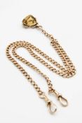 A VICTORIAN 9CT ROSE GOLD WATCH CHAIN