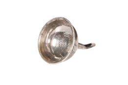 AN 18TH CENTURY SILVER WINE FUNNEL