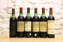 6 BOTTLES MIXED LOT ASSORTED MATURE CLARET