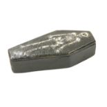 A 19TH CENTURY SNUFF BOX IN THE FORM OF A COFFIN