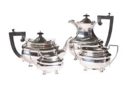 A GEORGE V SILVER FOUR-PIECE TEA SERVICE