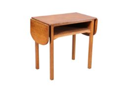 A FINE COTSWOLD SCHOOL GOLDEN OAK DROP-END SIDE TABLE BY STANLEY WEBB DAVIES (1894-1978)