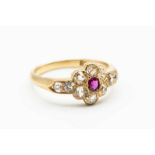 A LATE 19TH CENTURY RUBY AND DIAMOND RING
