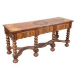 A DUTCH INLAID WALNUT CONSOLE TABLE