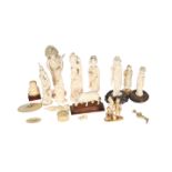A COLLECTION OF IVORY CARVINGS, 19TH CENTURY AND EARLY 20TH CENTURY
