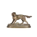 AFTER JULES MOIGNIEZ, A PATINATED BRONZE MODEL OF A SETTER