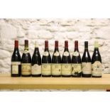 9 BOTTLES MIXED LOT RED BURGUNDY, RHONE, SONOMA SYRAH AND BEAUJOLAIS VILLAGES